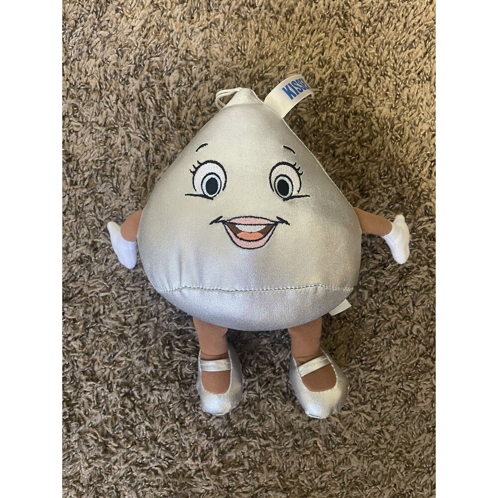 HERSHEY'S KISS KISSES 10" Plush Chocolate Stuffed Toy Silver Shoes (G)